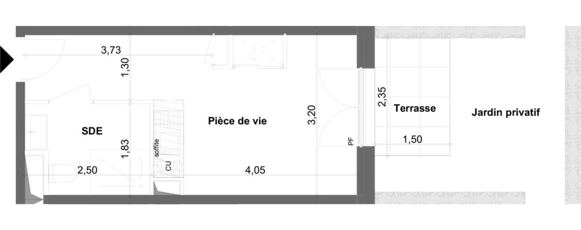 Appartement T1 meubl&eacute; de 19,92 m2 &agrave; Anzin Centre