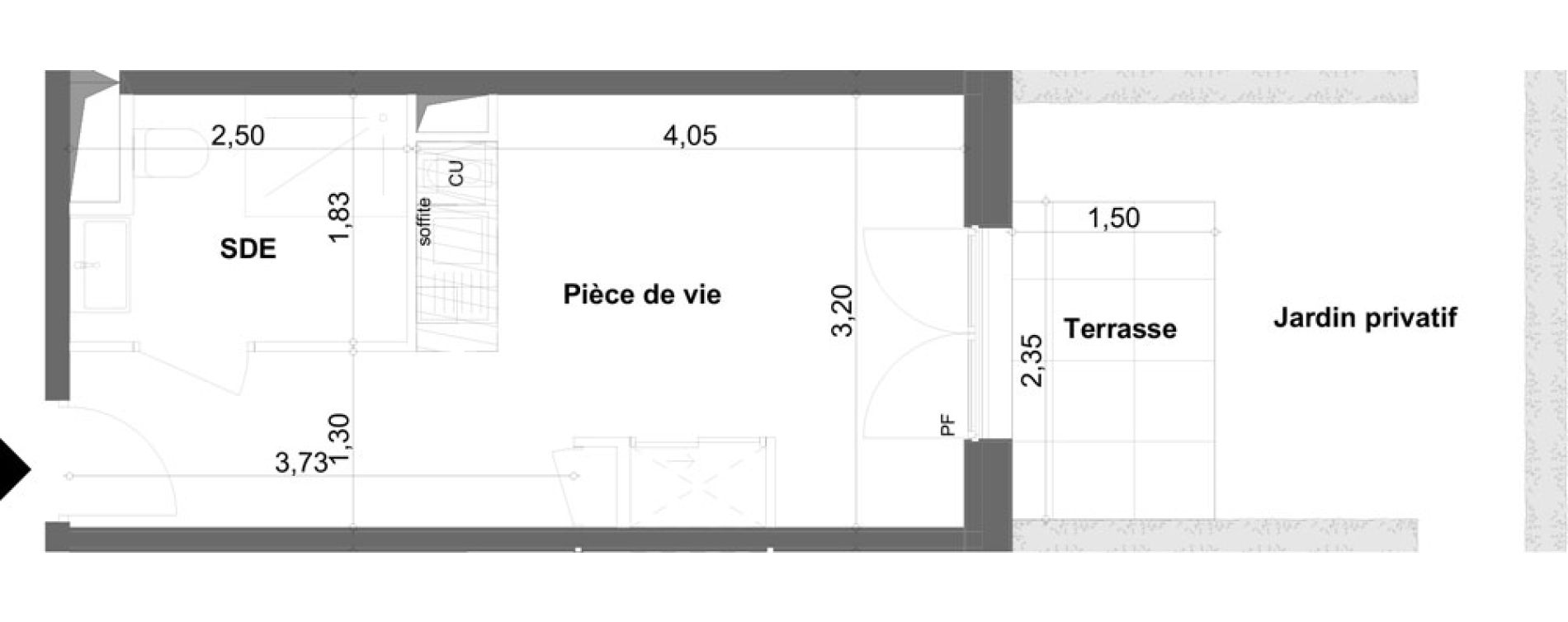 Appartement T1 meubl&eacute; de 19,92 m2 &agrave; Anzin Centre