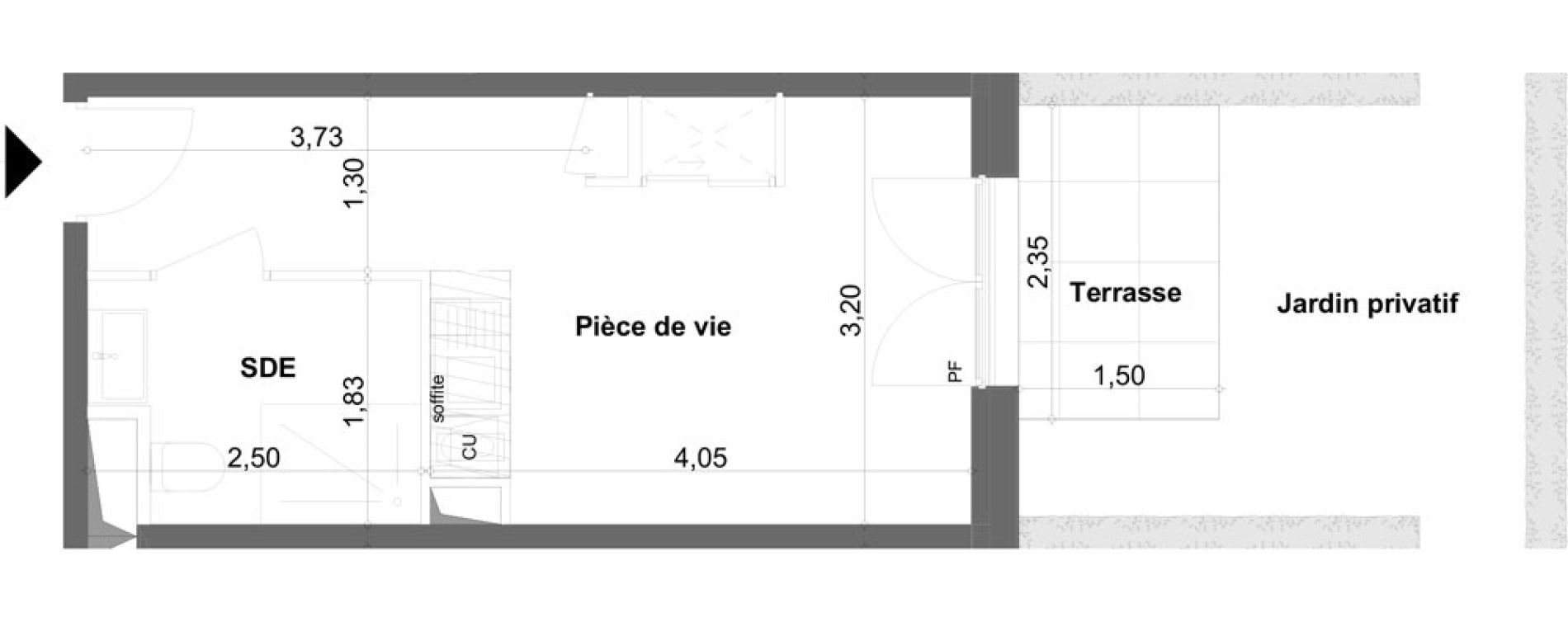 Appartement T1 meubl&eacute; de 19,92 m2 &agrave; Anzin Centre