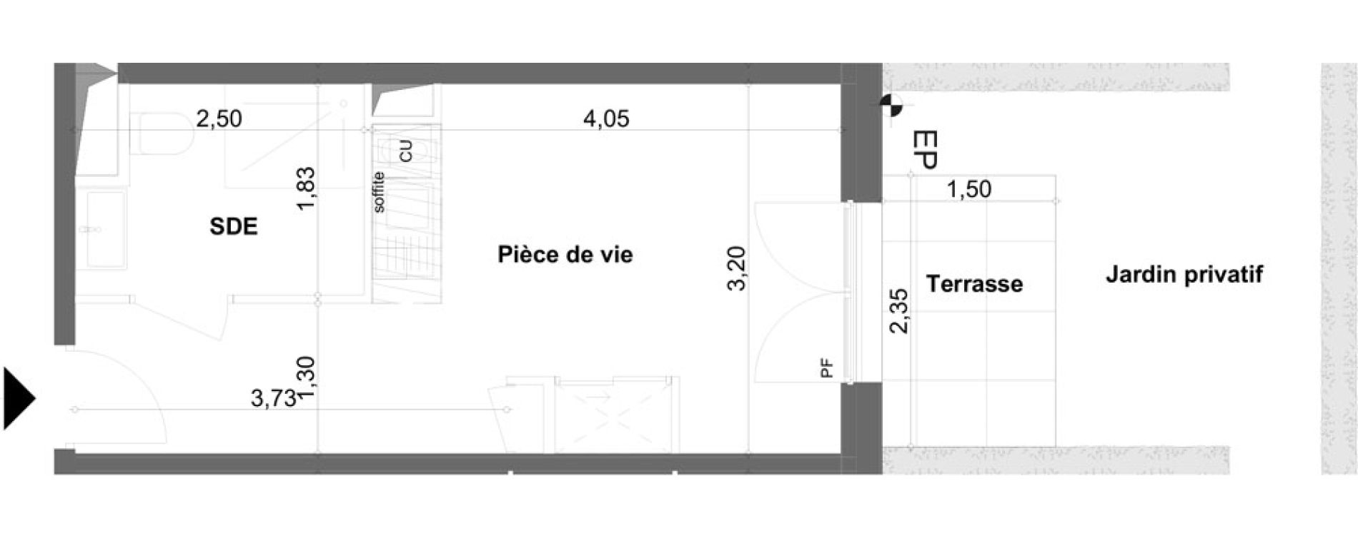 Appartement T1 meubl&eacute; de 19,92 m2 &agrave; Anzin Centre