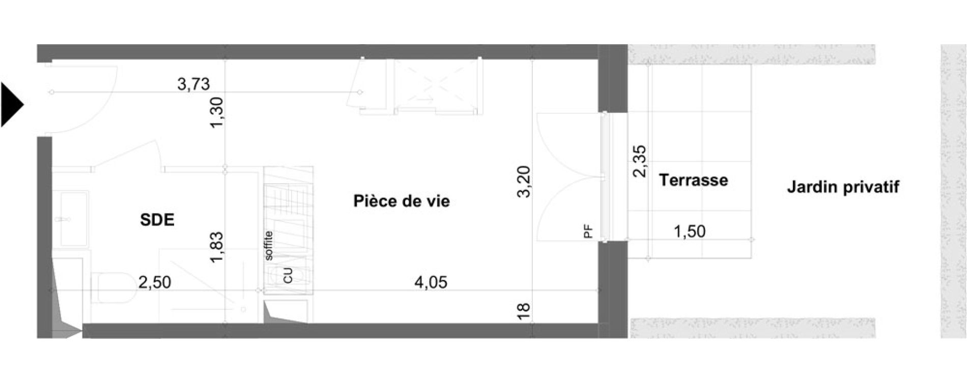 Appartement T1 meubl&eacute; de 19,92 m2 &agrave; Anzin Centre