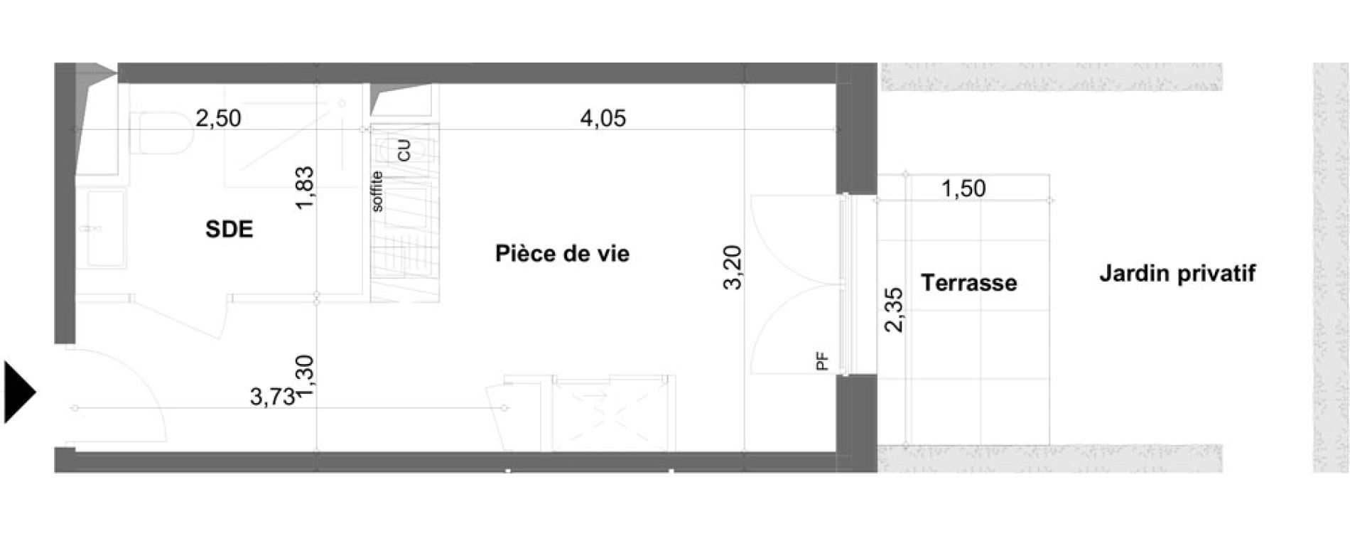 Appartement T1 meubl&eacute; de 19,92 m2 &agrave; Anzin Centre