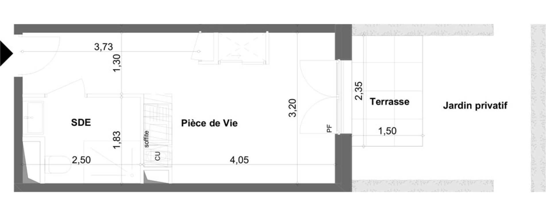 Appartement T1 meubl&eacute; de 19,88 m2 &agrave; Anzin Centre