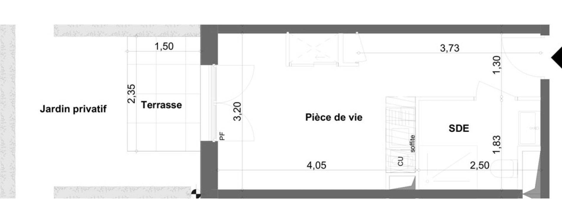 Appartement T1 meubl&eacute; de 19,92 m2 &agrave; Anzin Centre