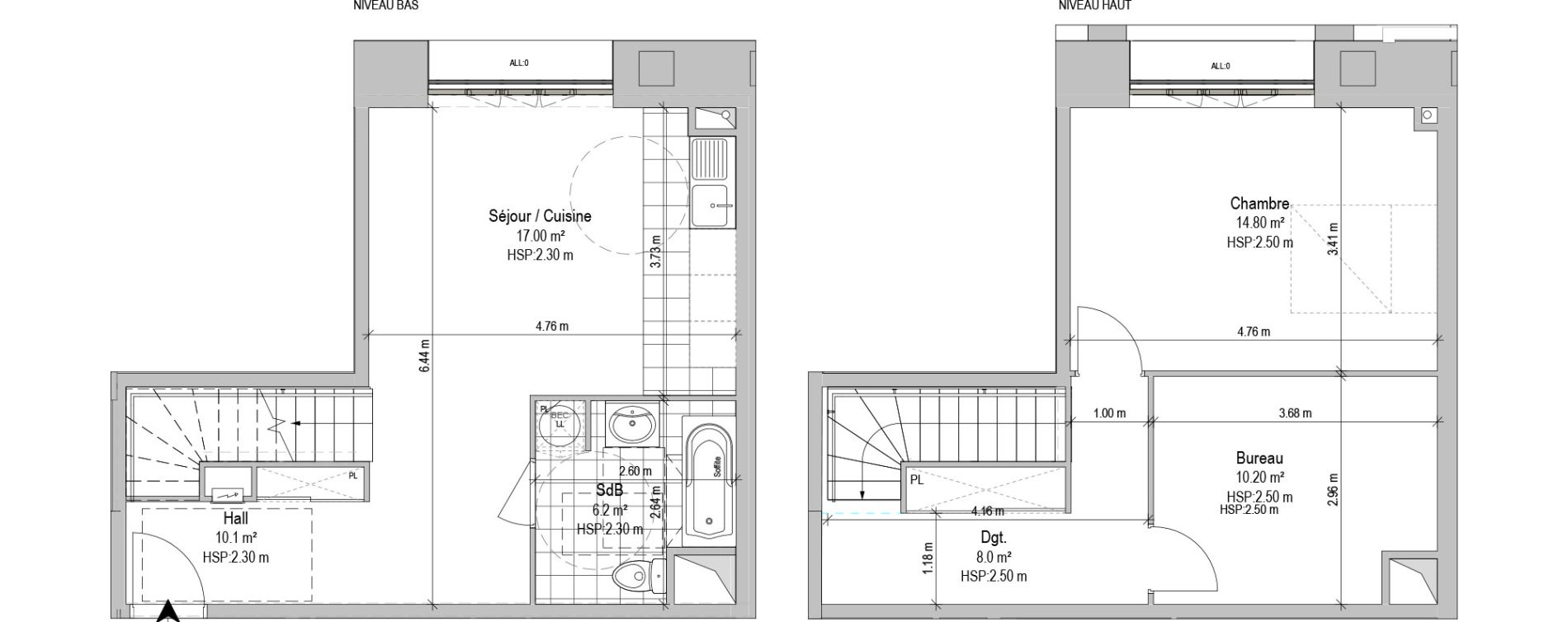 Duplex T2 de 66,30 m2 &agrave; Armenti&egrave;res Salengro