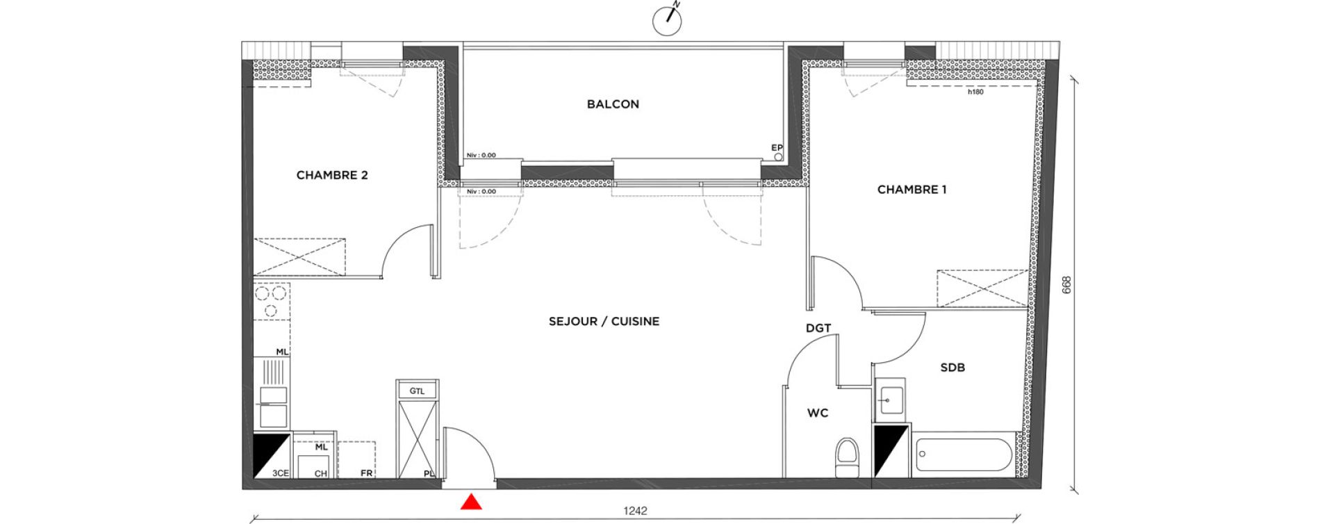 Appartement T3 de 69,60 m2 à Armentières Route d'houplines