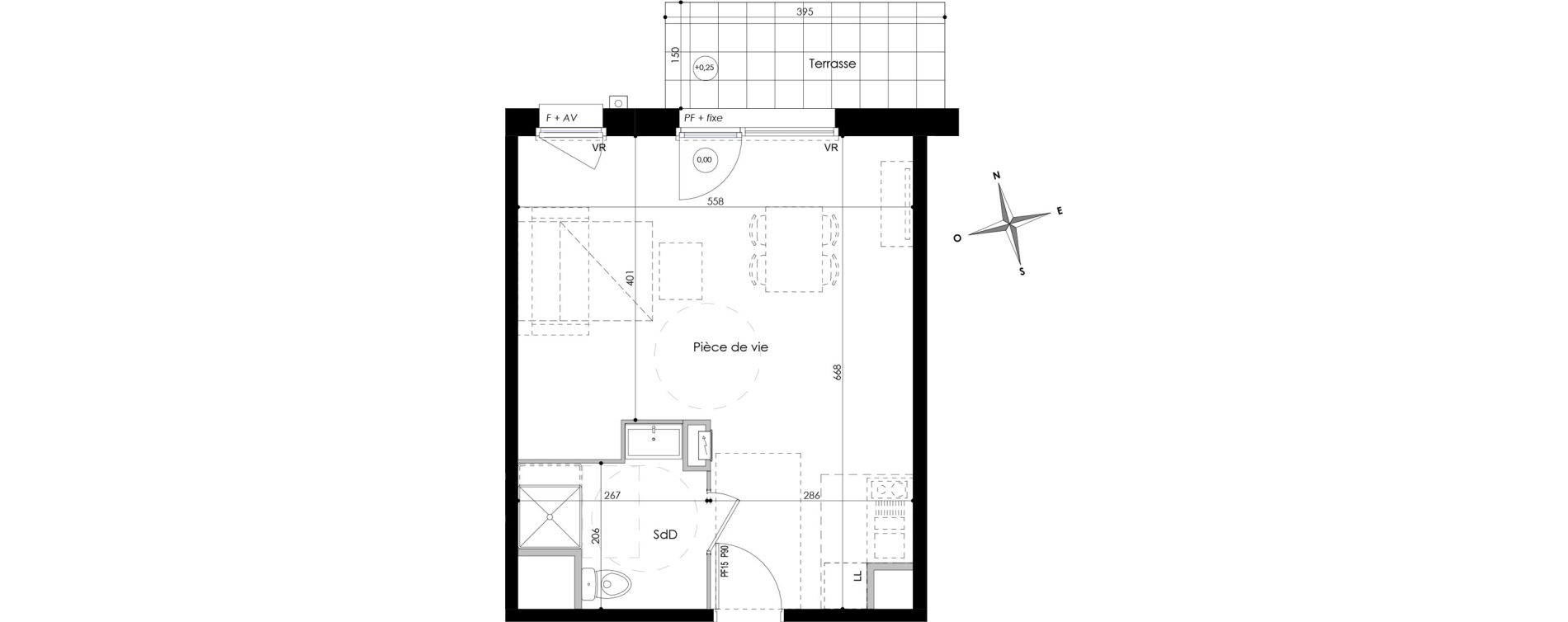 Appartement T1 de 35,58 m2 &agrave; Armenti&egrave;res Bizet - l&eacute;o lagrange