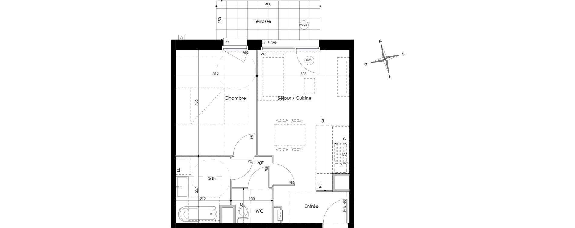 Appartement T2 de 42,87 m2 &agrave; Armenti&egrave;res Bizet - l&eacute;o lagrange