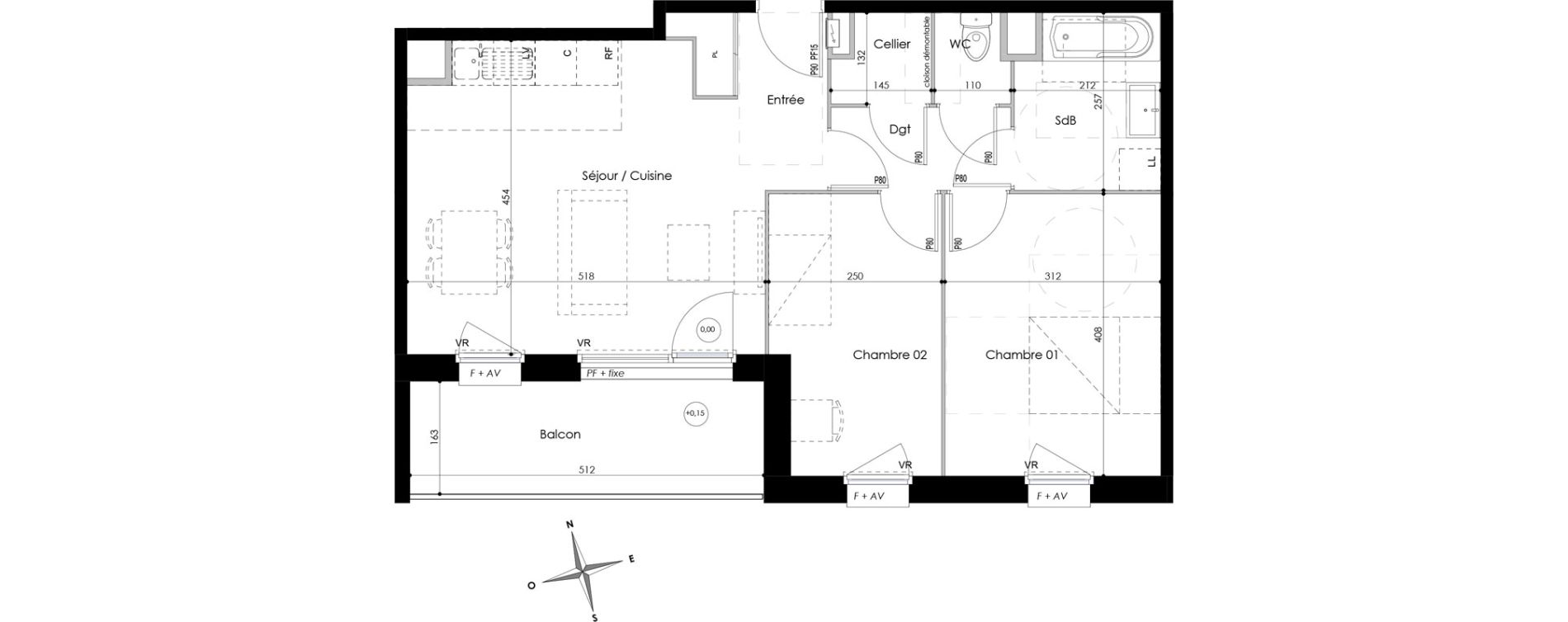 Appartement T3 de 59,63 m2 &agrave; Armenti&egrave;res Bizet - l&eacute;o lagrange