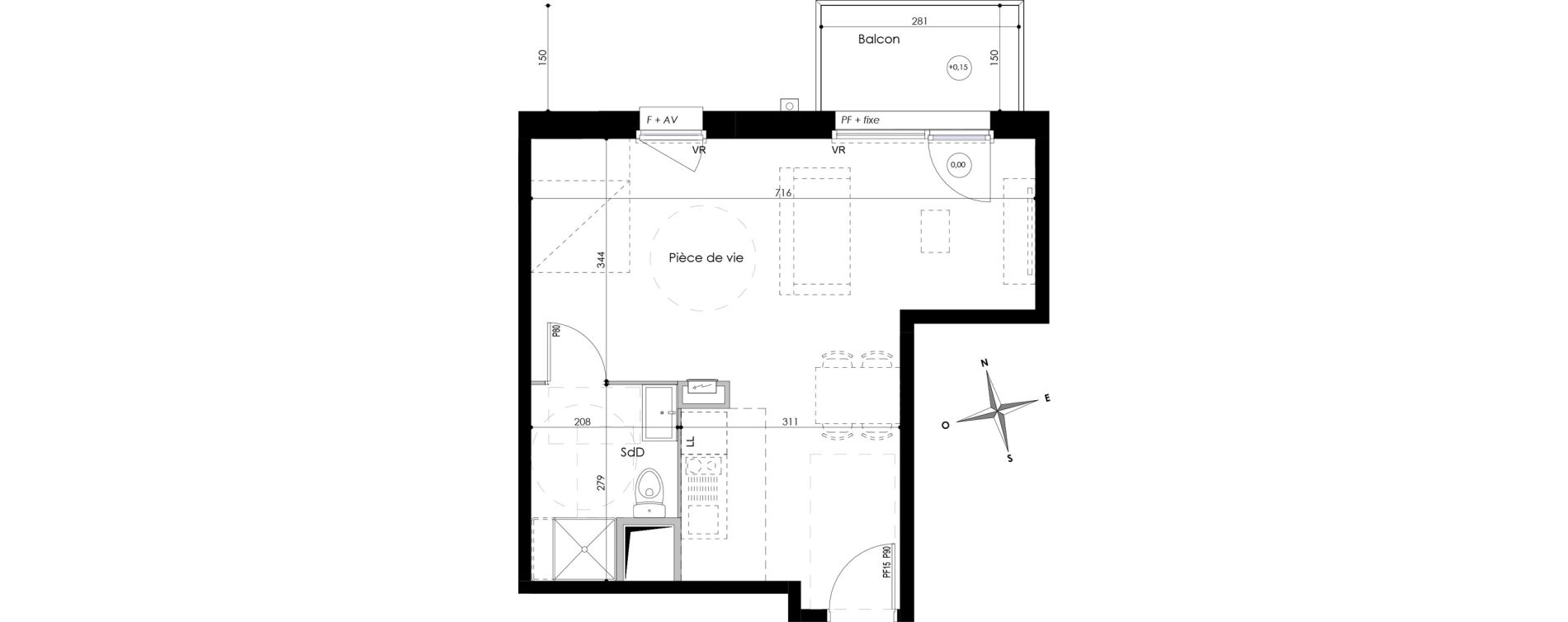 Appartement T1 de 36,85 m2 &agrave; Armenti&egrave;res Bizet - l&eacute;o lagrange