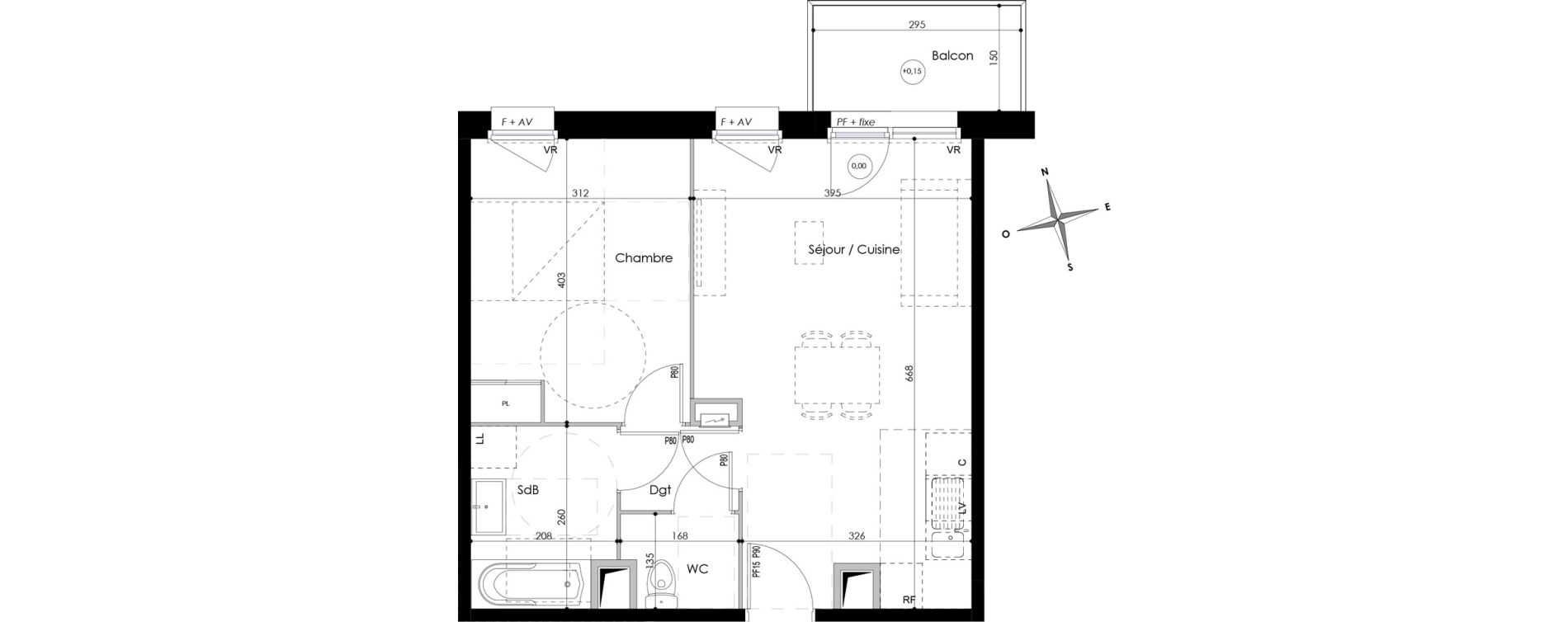 Appartement T2 de 45,73 m2 &agrave; Armenti&egrave;res Bizet - l&eacute;o lagrange