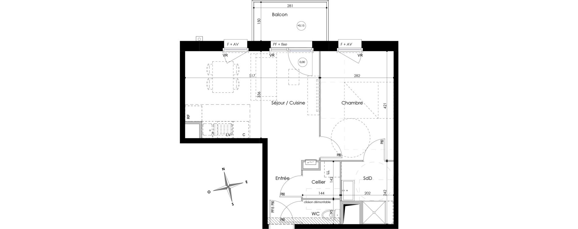 Appartement T2 de 41,08 m2 &agrave; Armenti&egrave;res Bizet - l&eacute;o lagrange