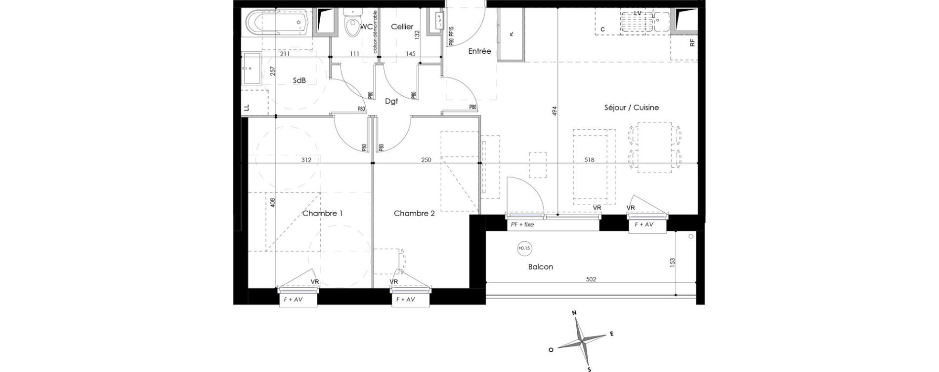 Appartement T3 de 60,60 m2 &agrave; Armenti&egrave;res Bizet - l&eacute;o lagrange