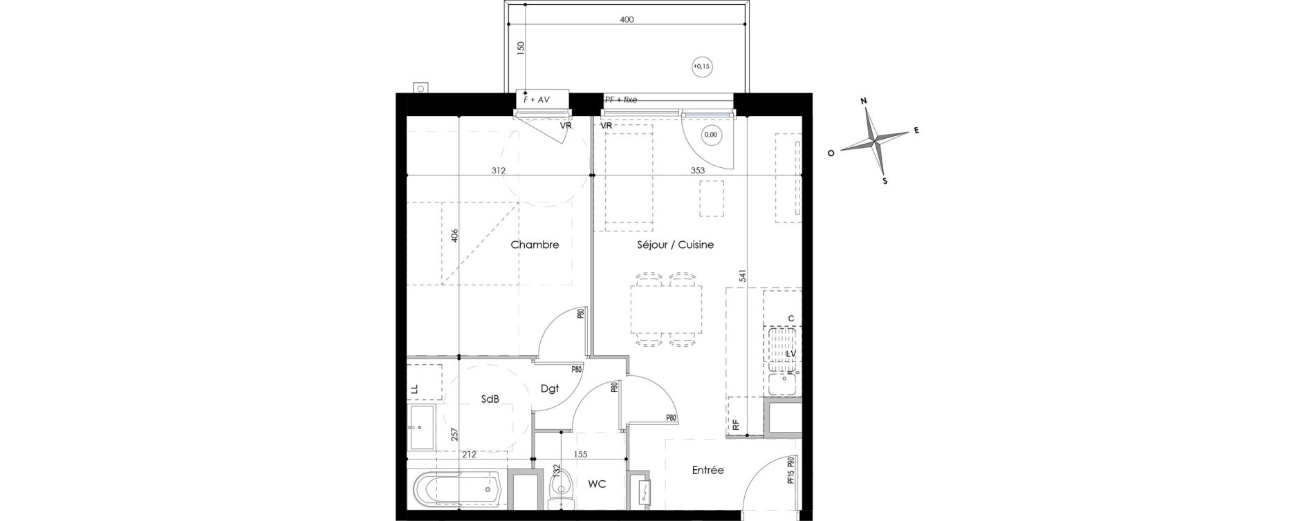 Appartement T2 de 42,93 m2 &agrave; Armenti&egrave;res Bizet - l&eacute;o lagrange