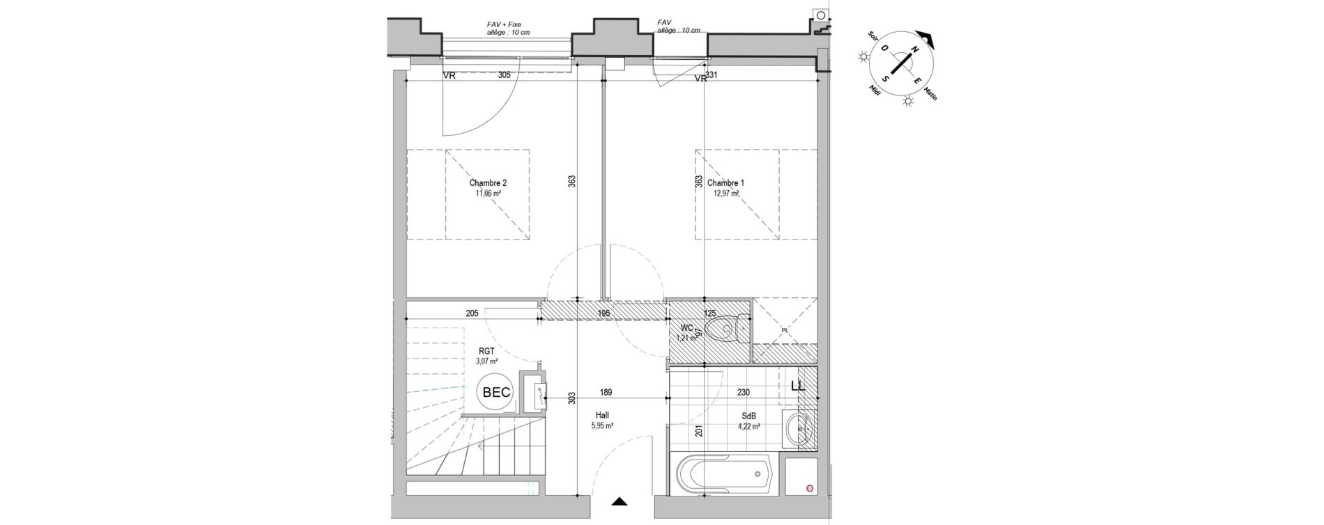 Duplex T3 de 63,96 m2 &agrave; Armenti&egrave;res Centre