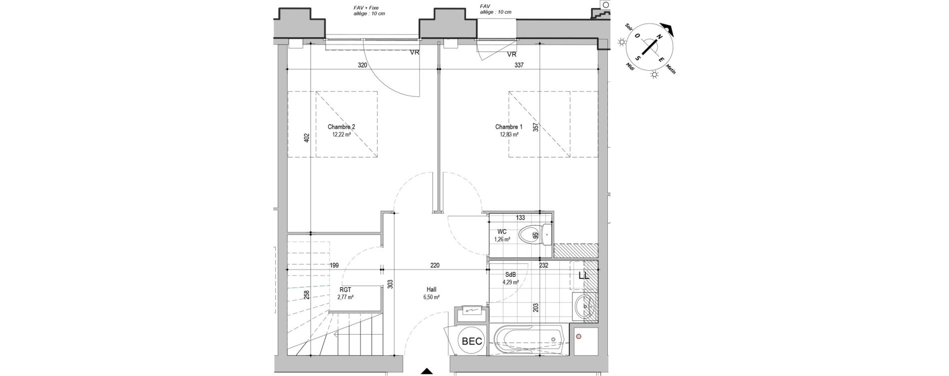 Duplex T3 de 66,72 m2 &agrave; Armenti&egrave;res Centre