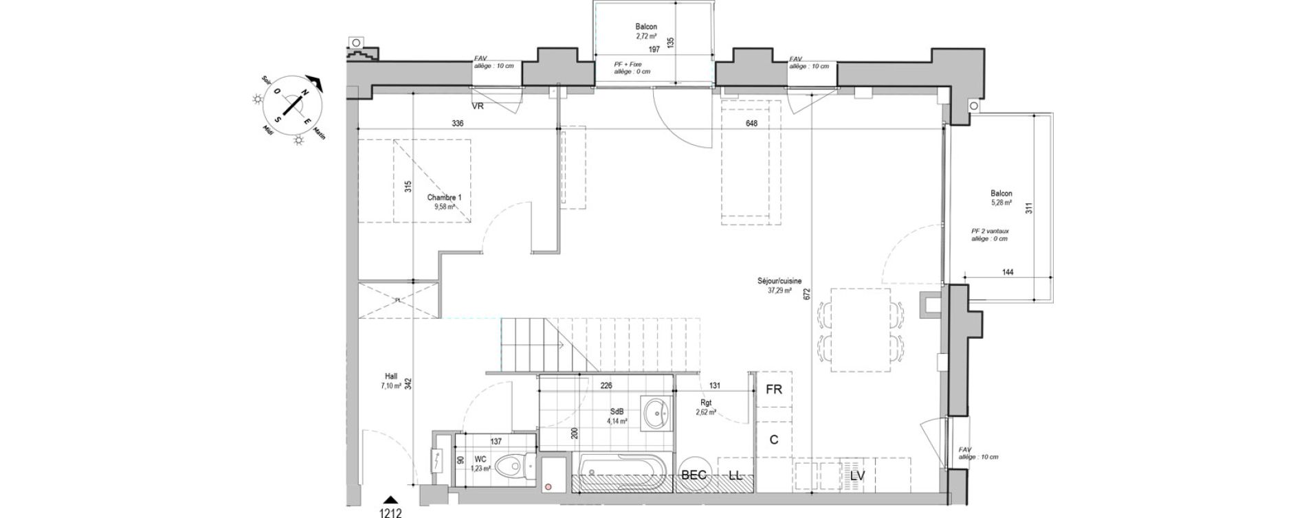 Duplex T4 de 97,89 m2 &agrave; Armenti&egrave;res Centre