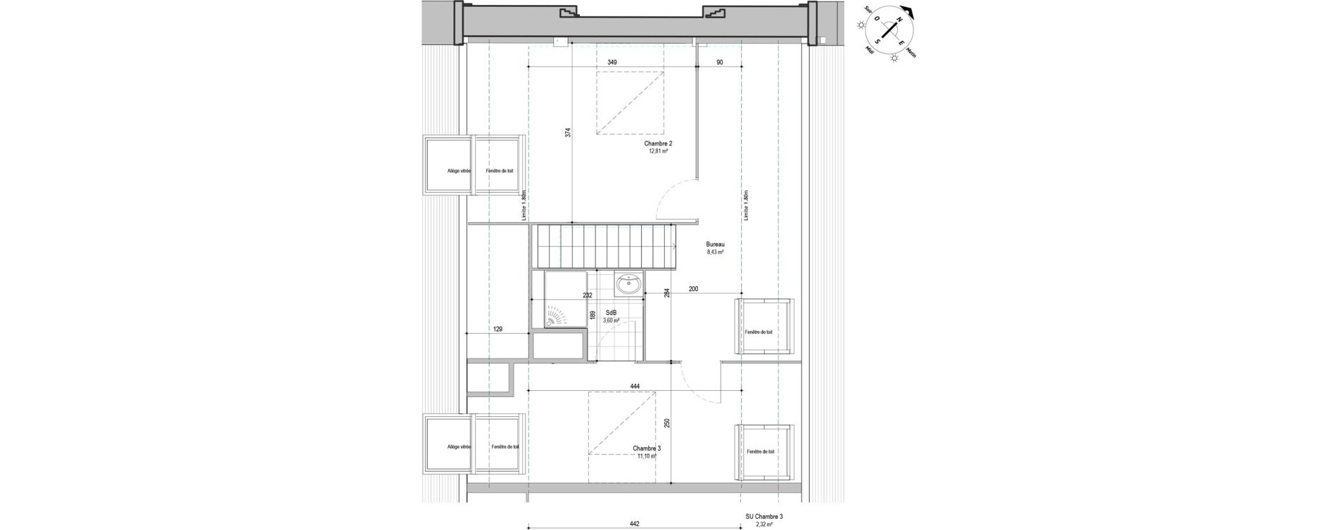Duplex T4 de 97,89 m2 &agrave; Armenti&egrave;res Centre