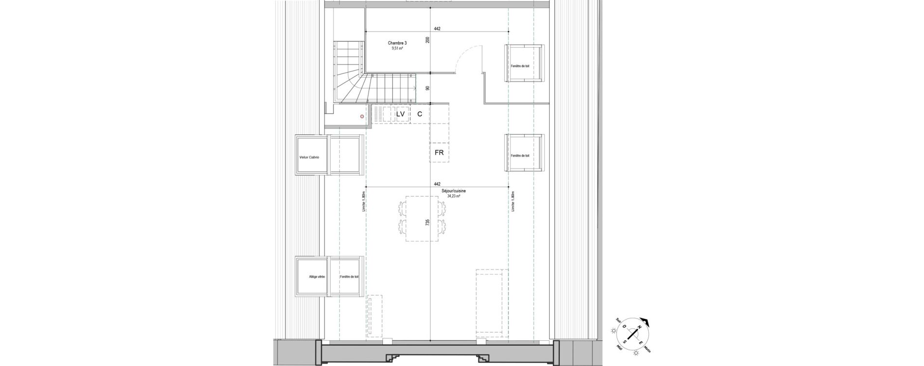Duplex T4 de 82,74 m2 &agrave; Armenti&egrave;res Centre
