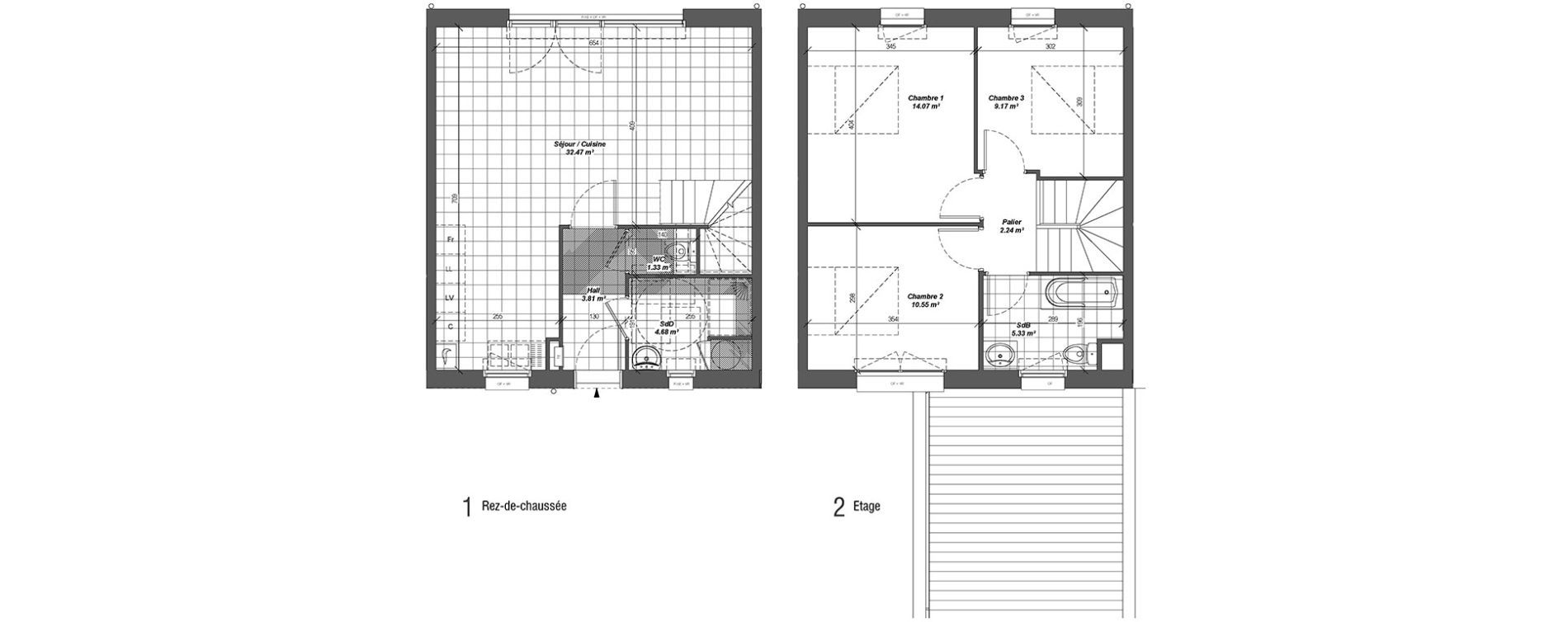 Maison T4 de 83,65 m2 &agrave; Armenti&egrave;res Centre
