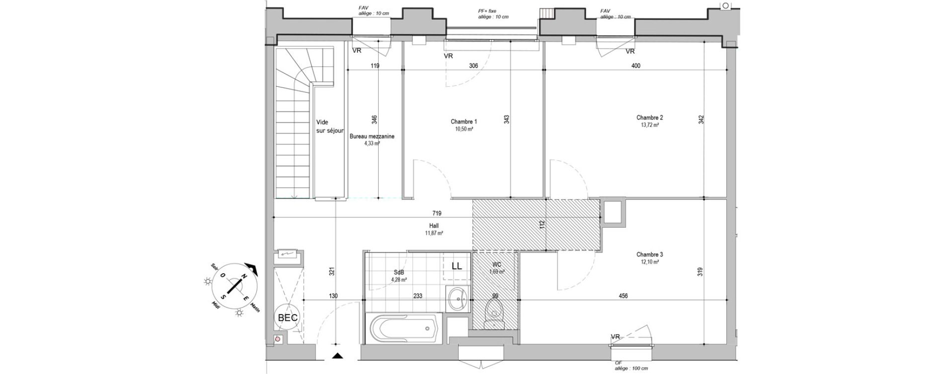 Duplex T4 de 97,43 m2 &agrave; Armenti&egrave;res Centre