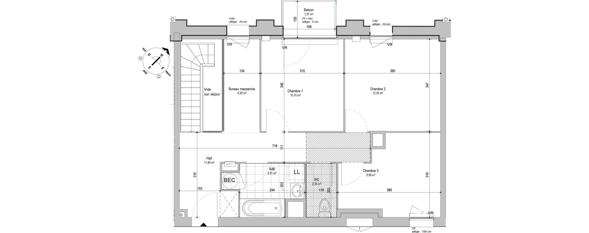 Duplex T4 de 95,84 m2 &agrave; Armenti&egrave;res Centre