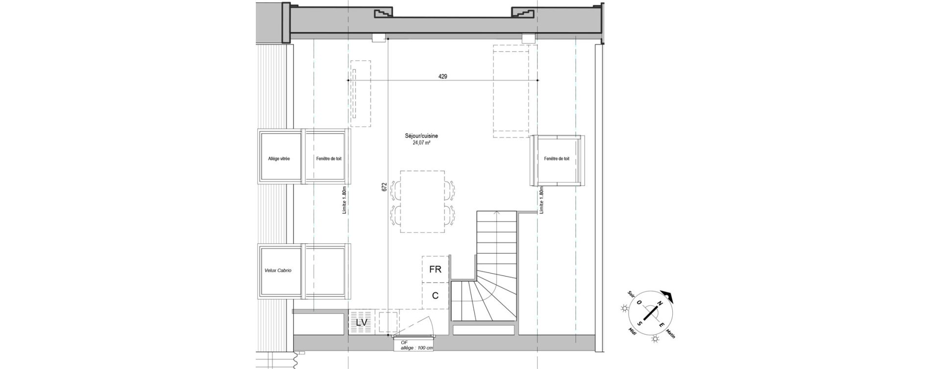 Duplex T3 de 65,01 m2 &agrave; Armenti&egrave;res Centre