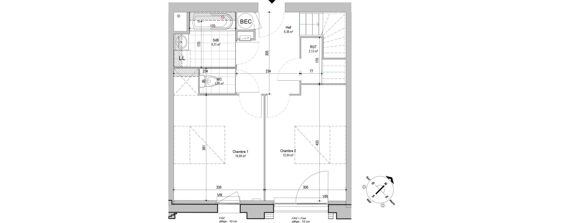 Duplex T3 de 68,51 m2 &agrave; Armenti&egrave;res Centre