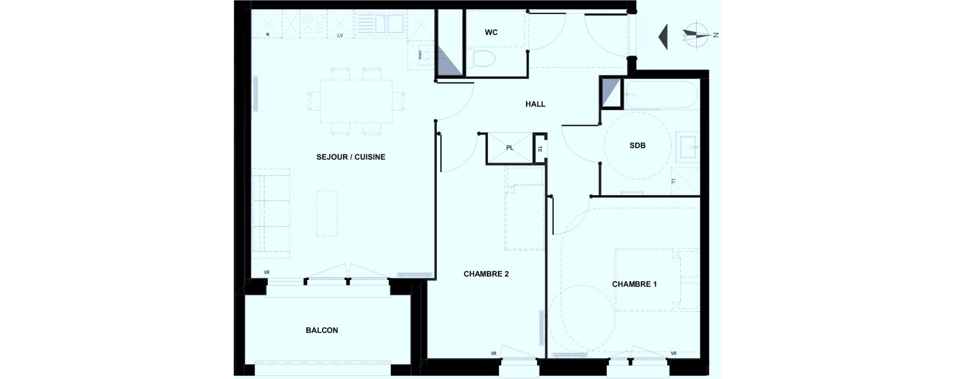 Appartement T3 de 65,74 m2 &agrave; Armenti&egrave;res Centre