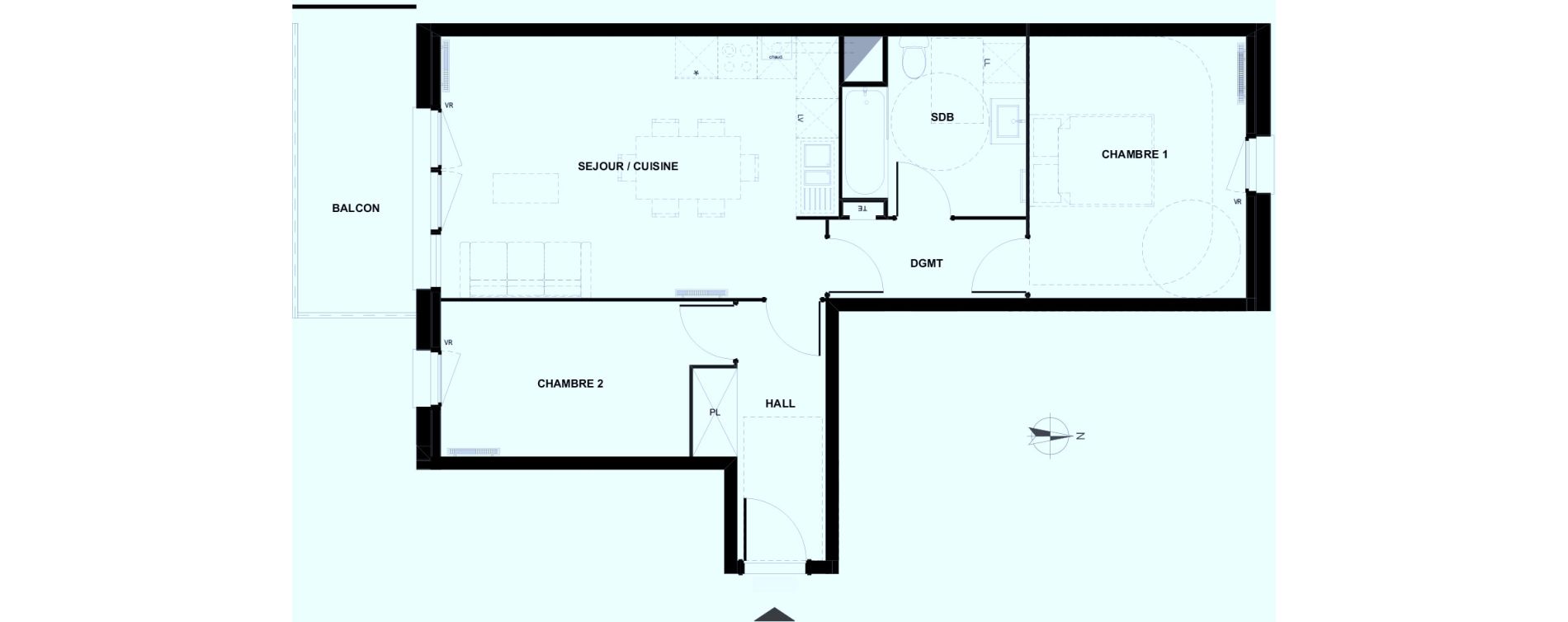 Appartement T3 de 63,87 m2 &agrave; Armenti&egrave;res Centre