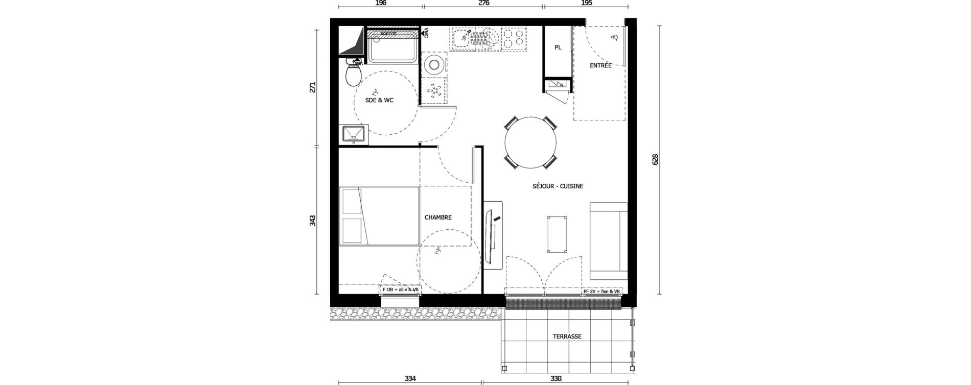 Appartement T2 de 41,00 m2 &agrave; Armenti&egrave;res Centre