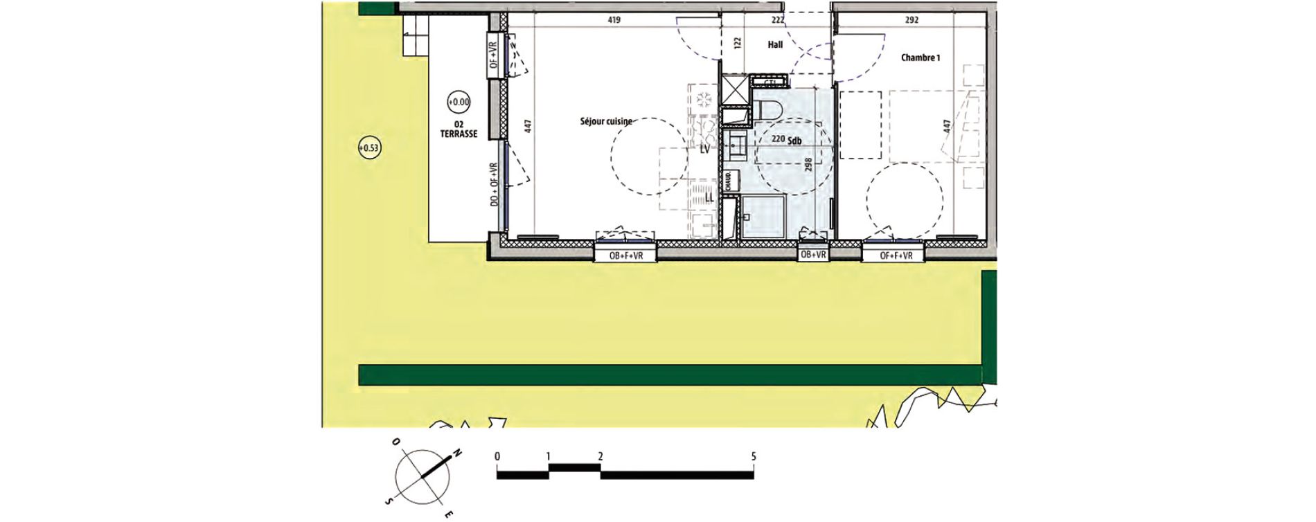 Appartement T2 de 40,49 m2 &agrave; Armenti&egrave;res Centre