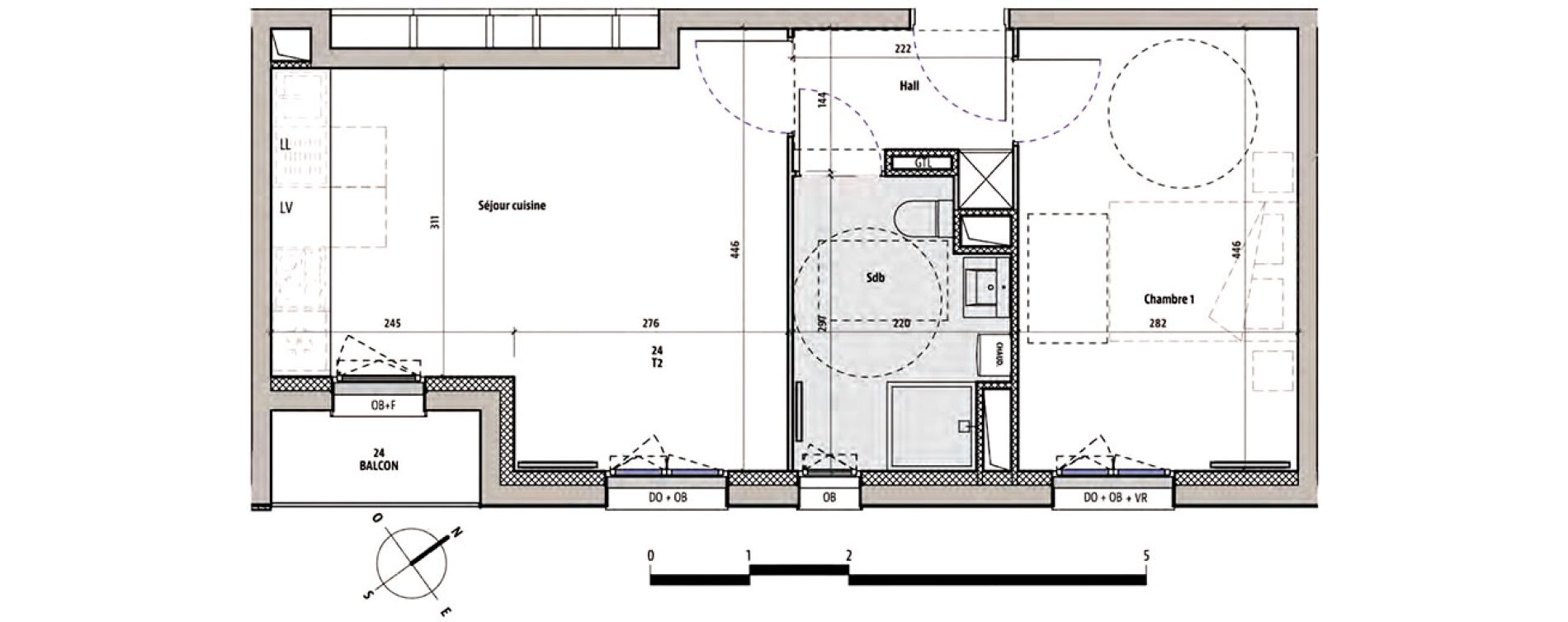 Appartement T2 de 40,85 m2 &agrave; Armenti&egrave;res Centre