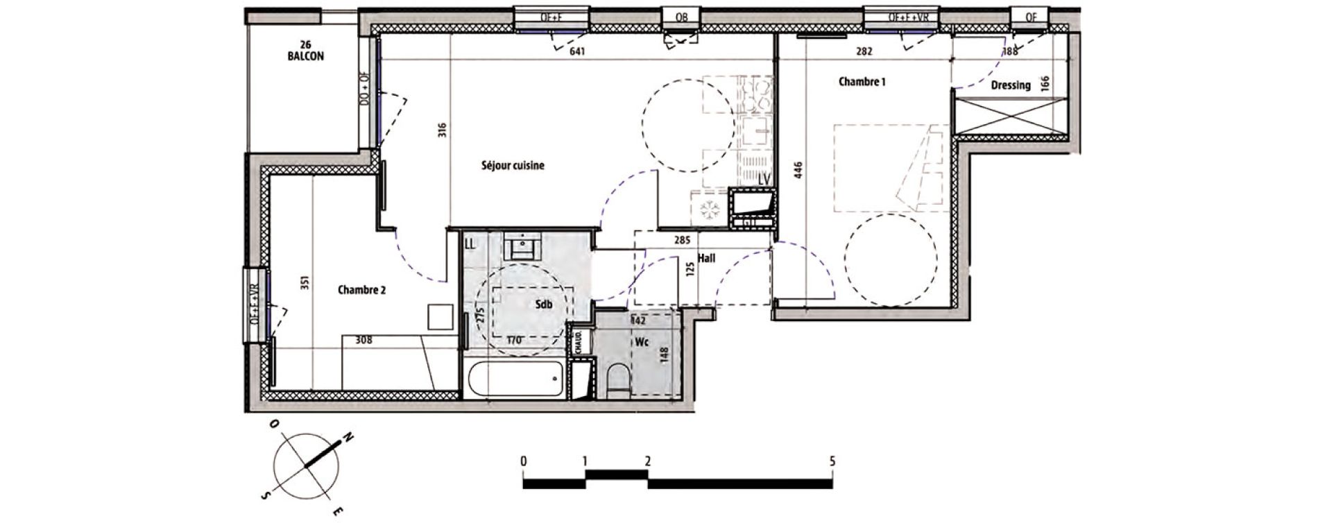 Appartement T3 de 56,17 m2 &agrave; Armenti&egrave;res Centre