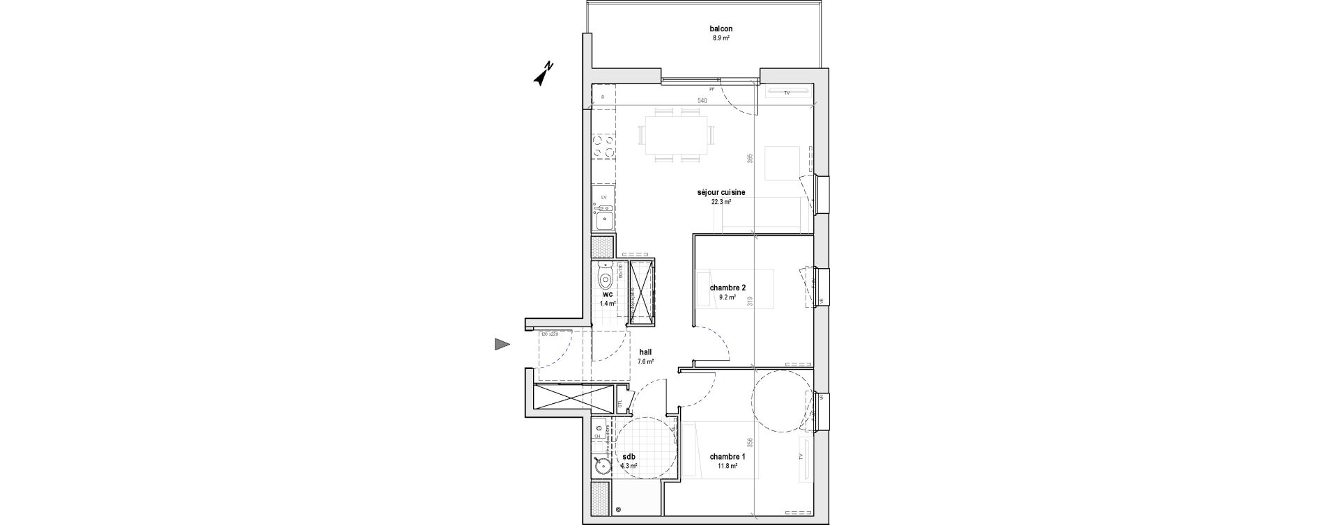 Appartement T3 de 56,50 m2 &agrave; Bailleul Centre