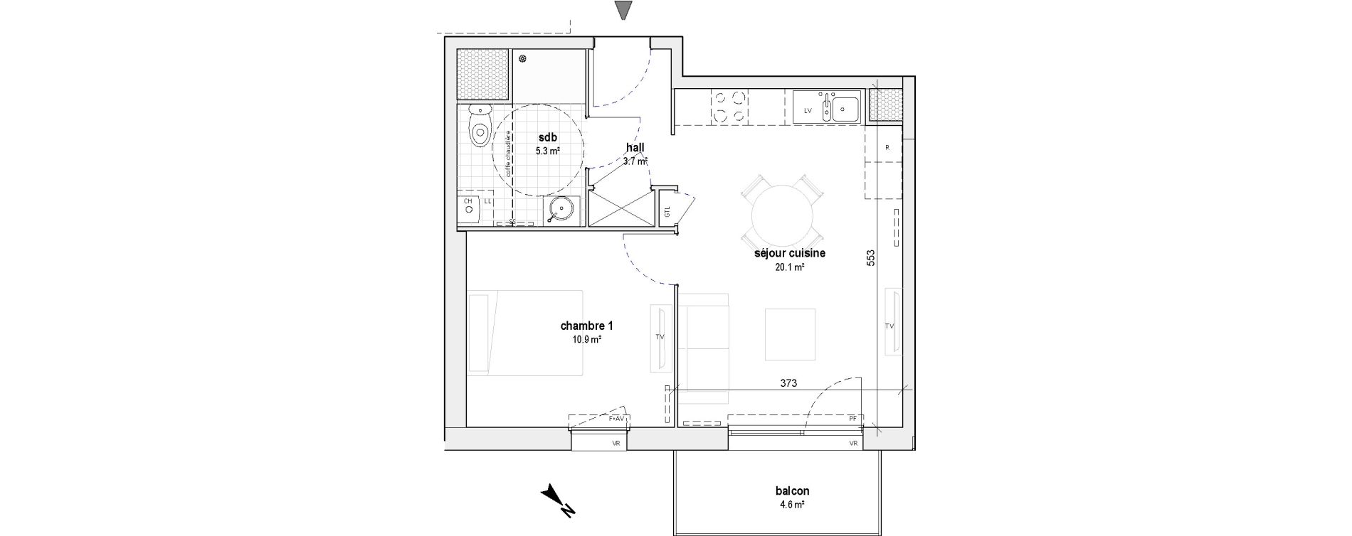 Appartement T2 de 40,10 m2 &agrave; Bailleul Centre