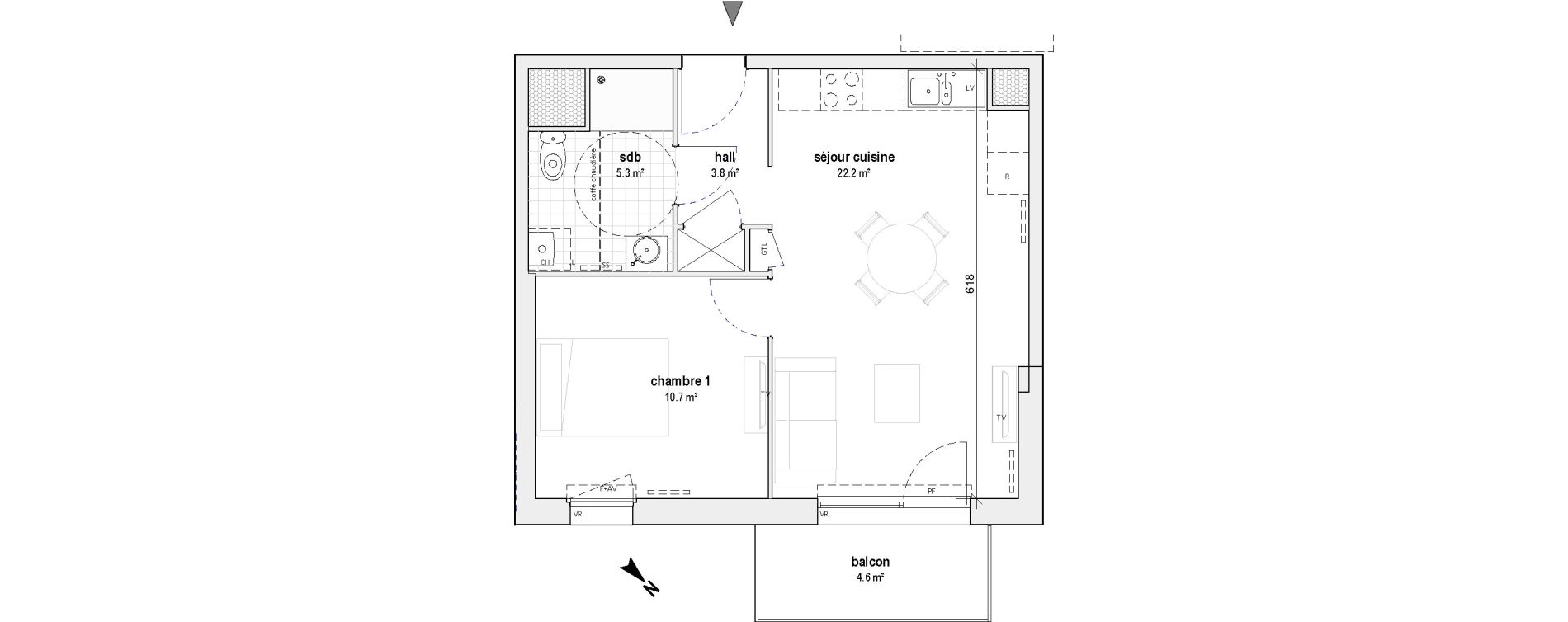 Appartement T2 de 42,00 m2 &agrave; Bailleul Centre