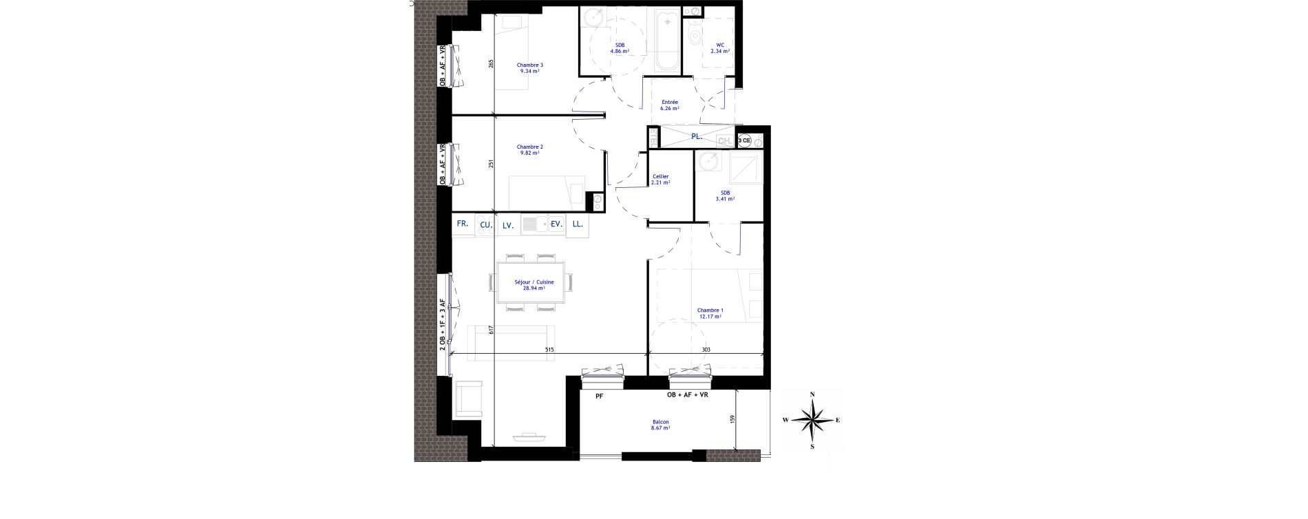Appartement T4 de 79,34 m2 &agrave; Bailleul Centre