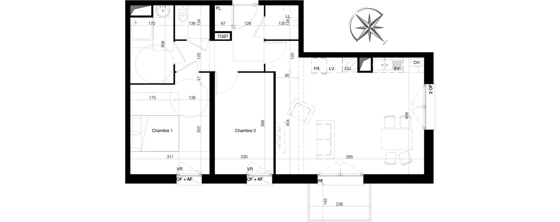 Appartement T3 de 63,00 m2 &agrave; Bailleul Centre