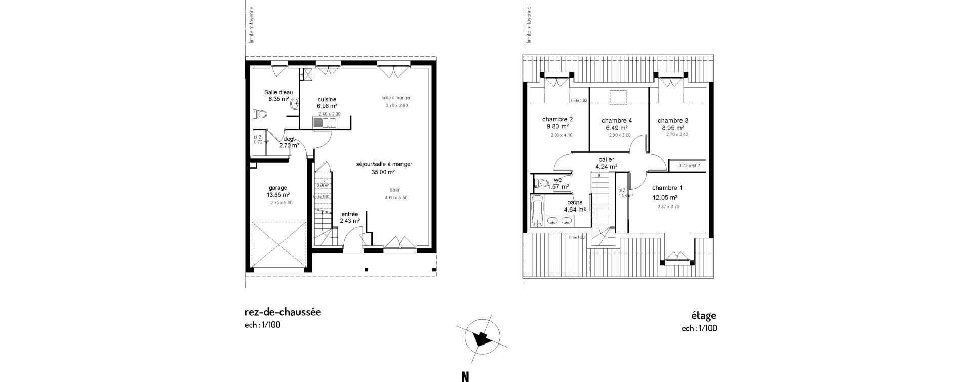 Maison T5 de 104,44 m2 &agrave; Bauvin Centre