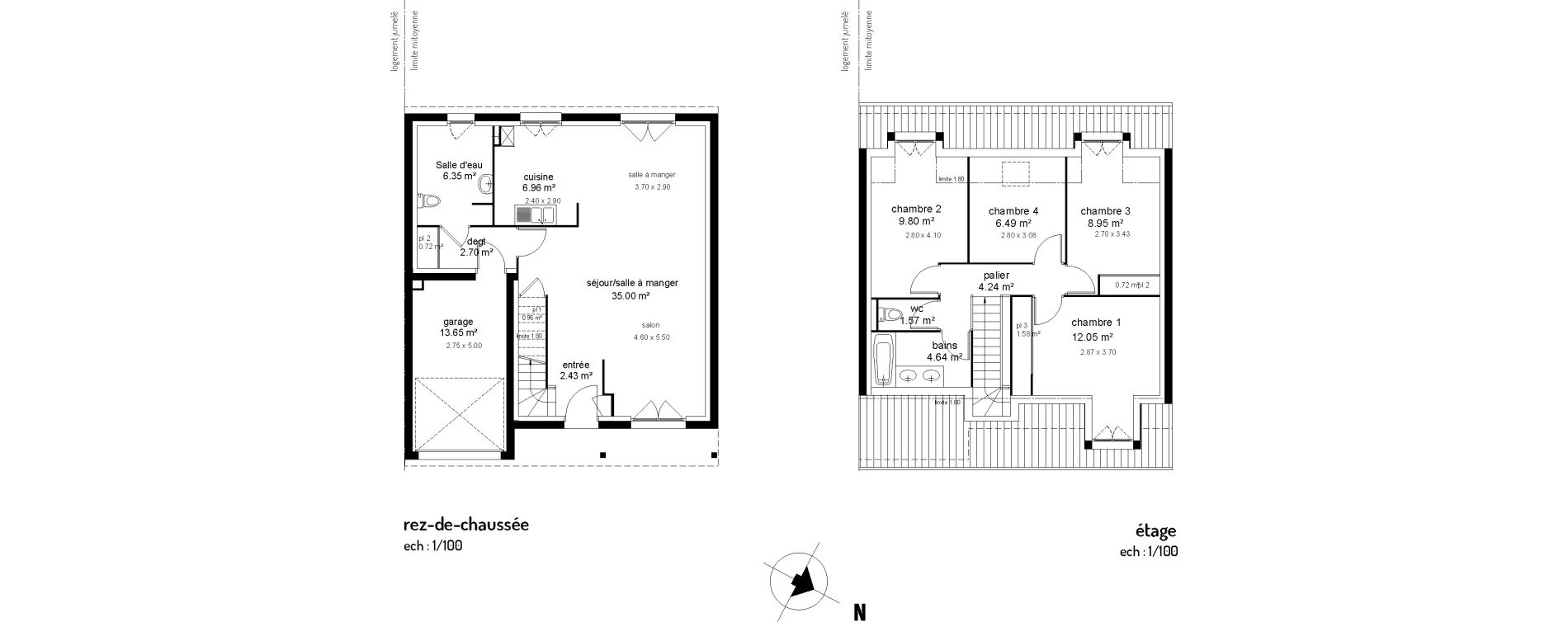 Maison T5 de 104,44 m2 &agrave; Bauvin Centre