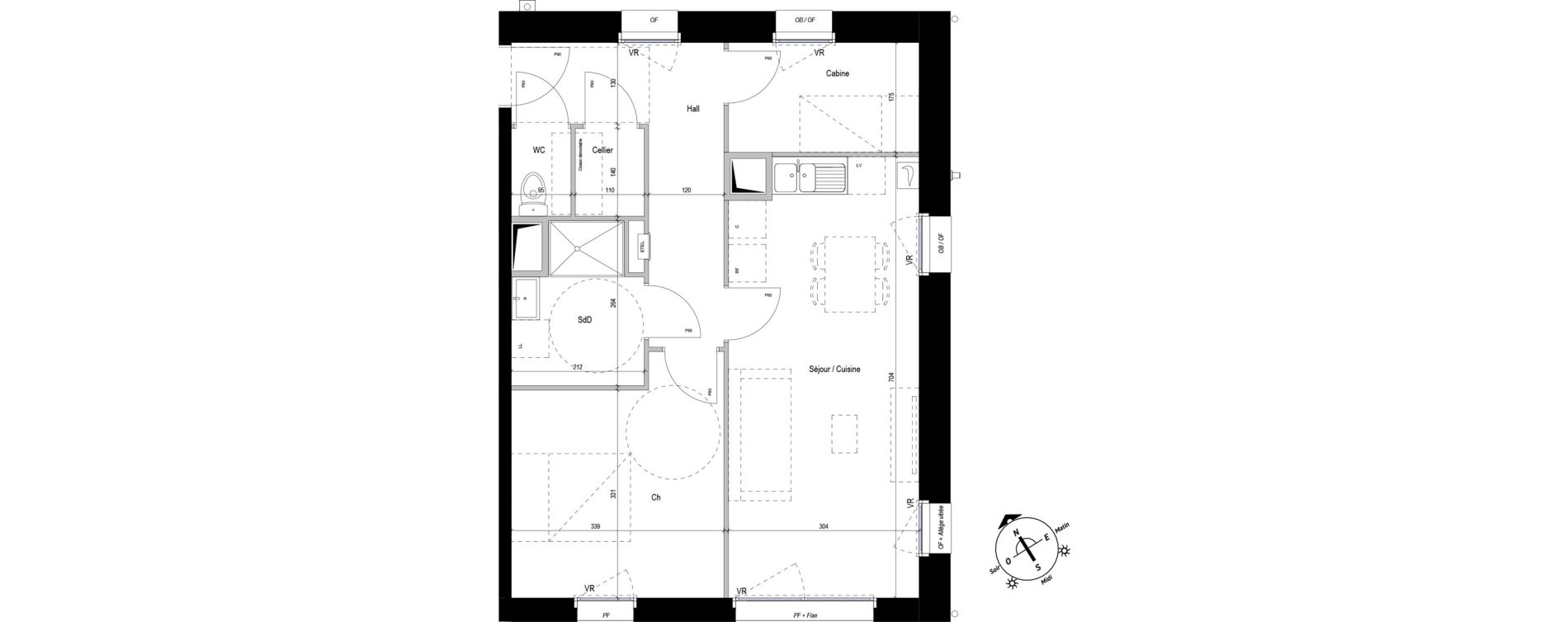 Appartement T2 de 54,53 m2 &agrave; Bray-Dunes Centre