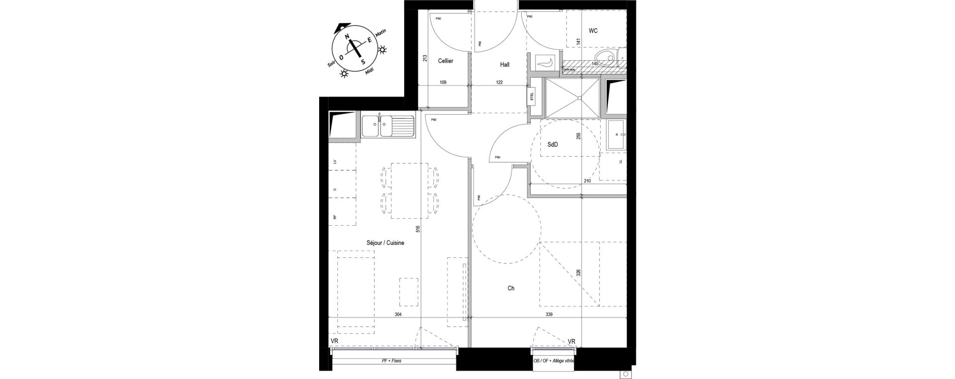 Appartement T2 de 40,91 m2 &agrave; Bray-Dunes Centre
