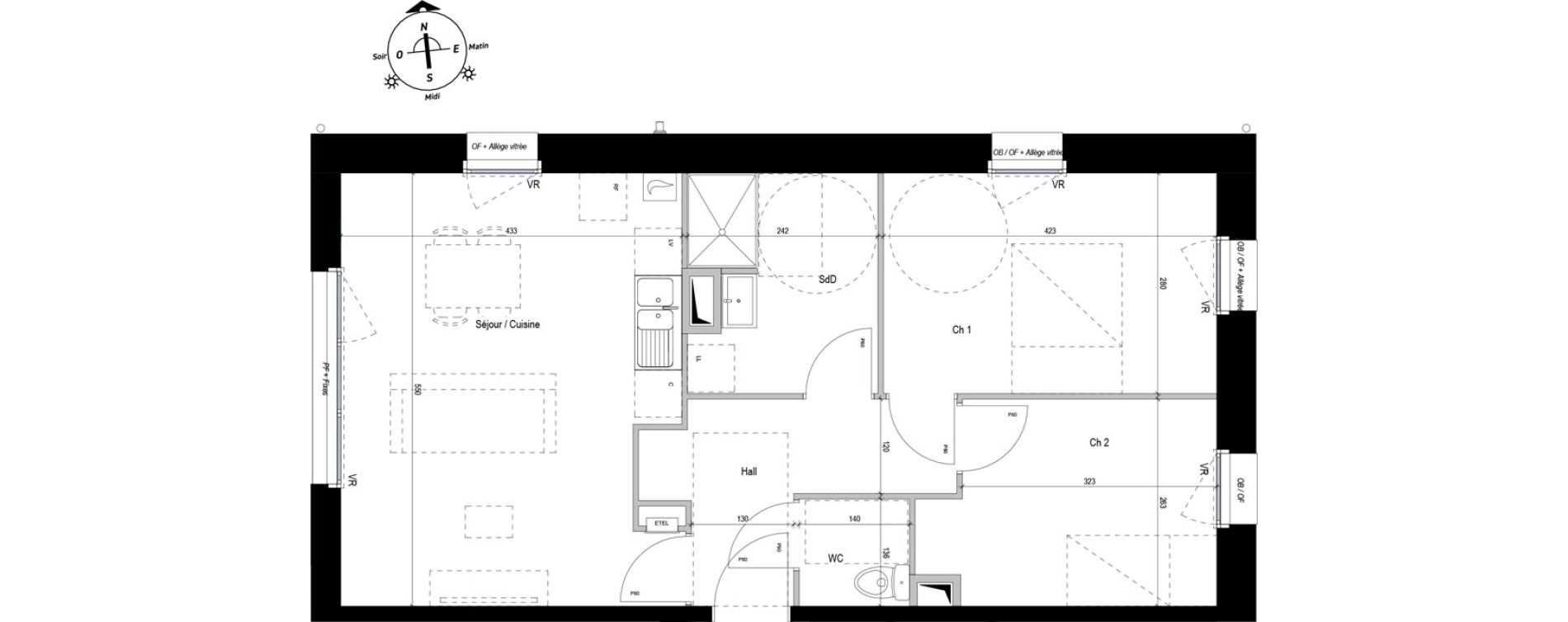 Appartement T3 de 58,76 m2 &agrave; Bray-Dunes Centre