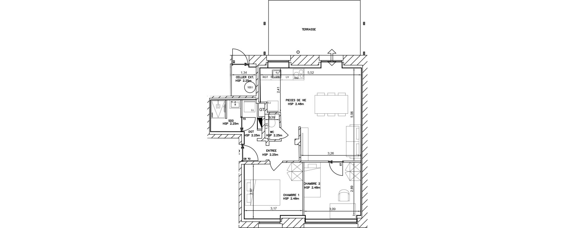 Appartement T3 de 51,60 m2 &agrave; Cambrai Centre