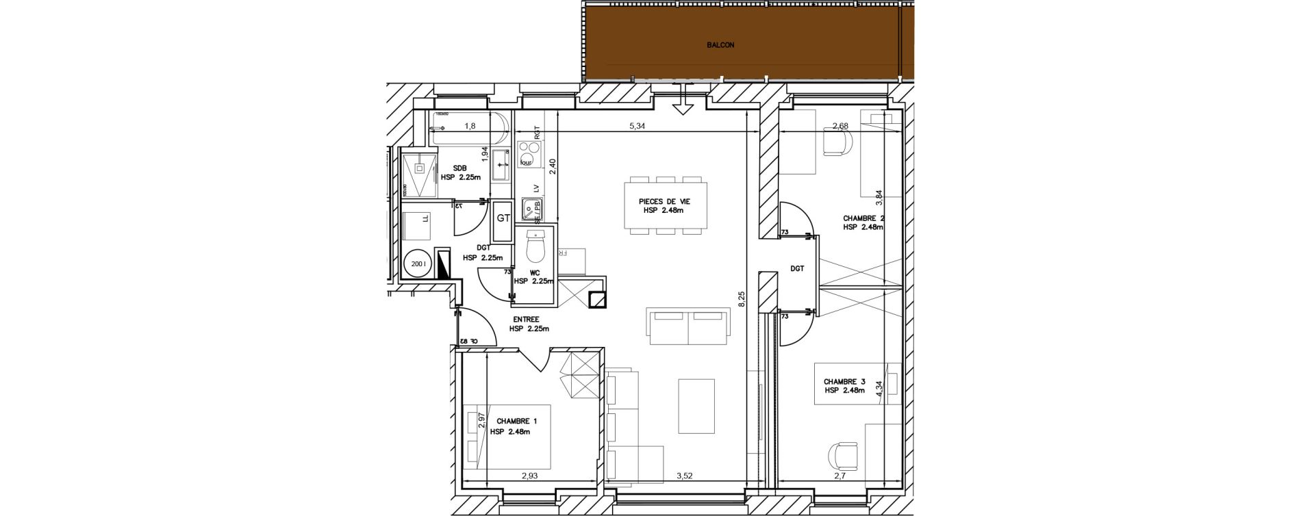 Appartement T4 de 79,70 m2 &agrave; Cambrai Centre