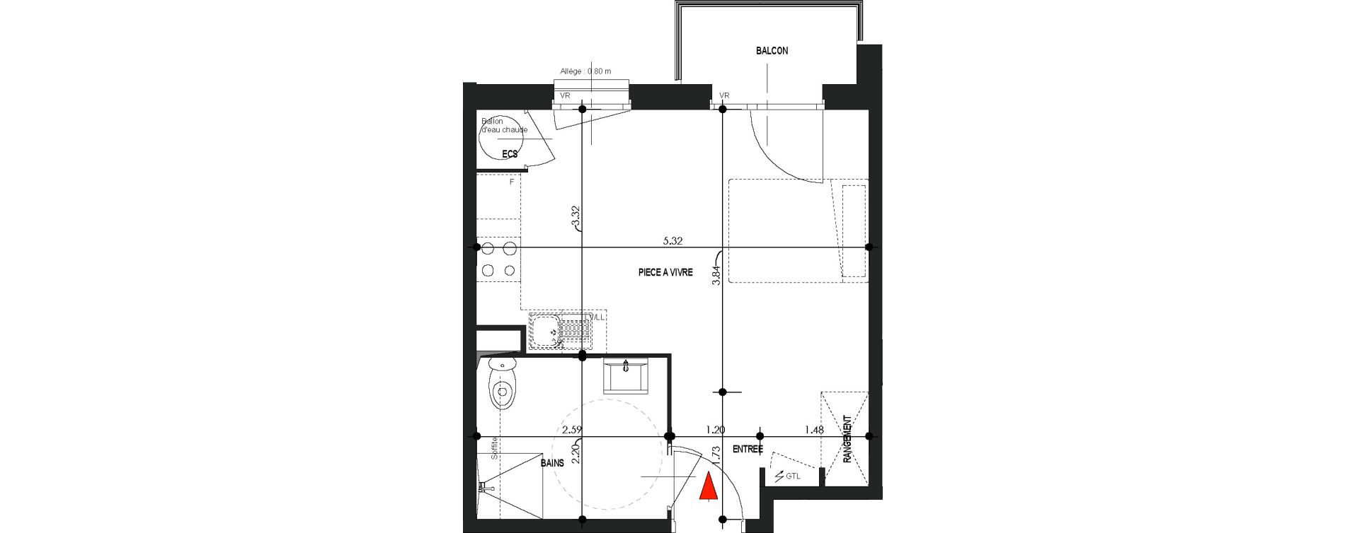 Appartement T1 de 28,10 m2 &agrave; Comines Centre