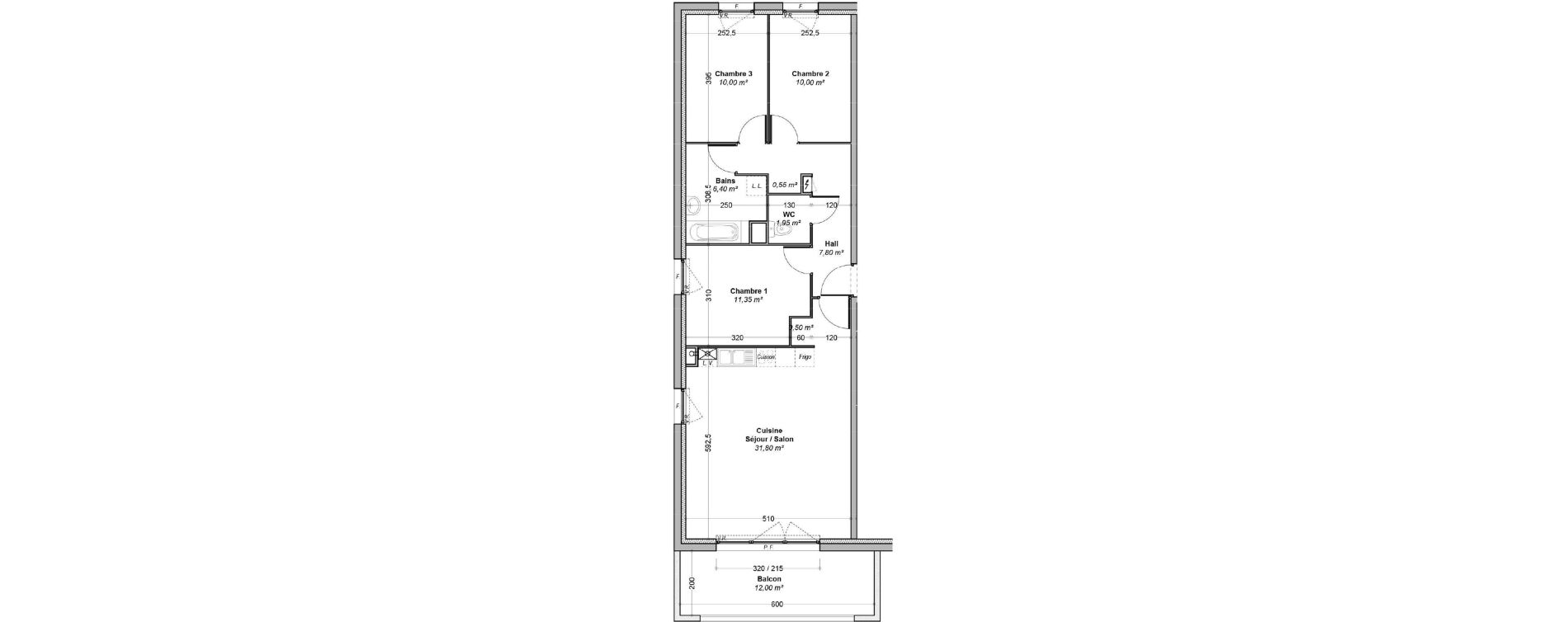 Appartement T4 de 80,35 m2 &agrave; Coudekerque-Branche Centre