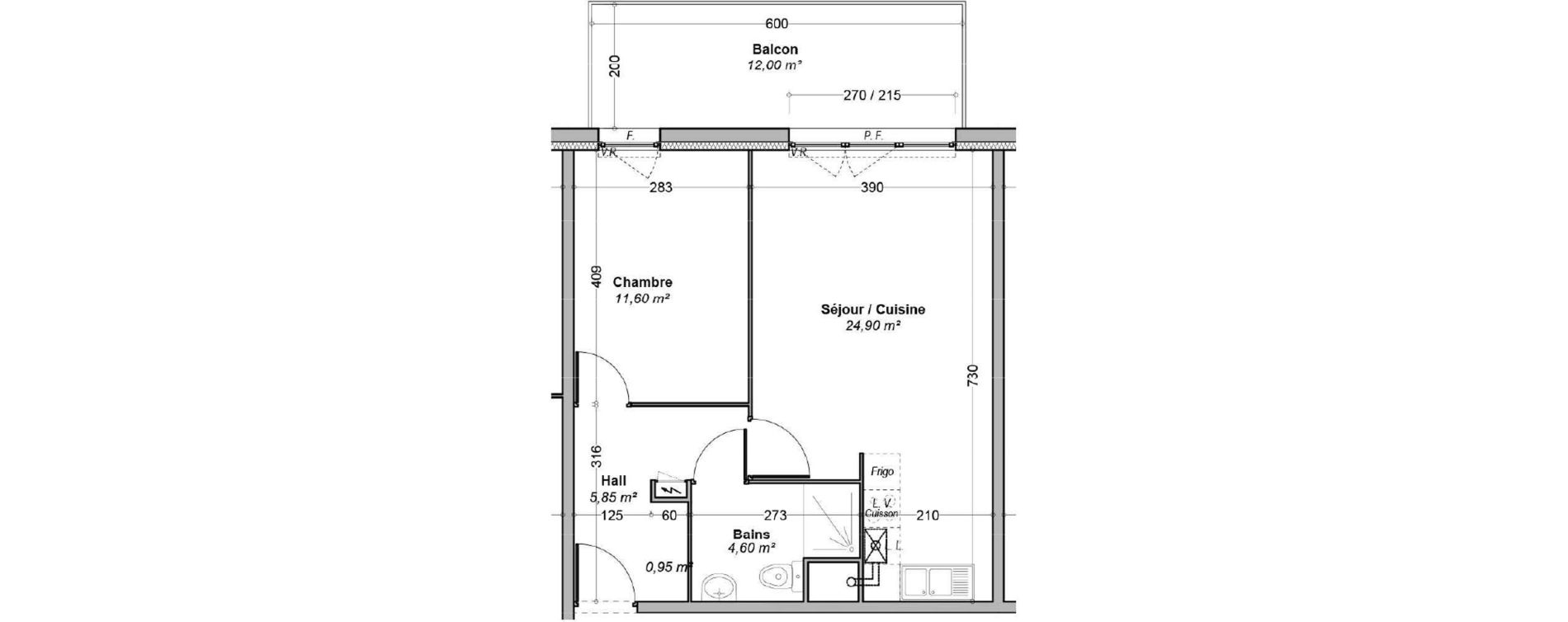 Appartement T2 de 47,90 m2 &agrave; Coudekerque-Branche Centre