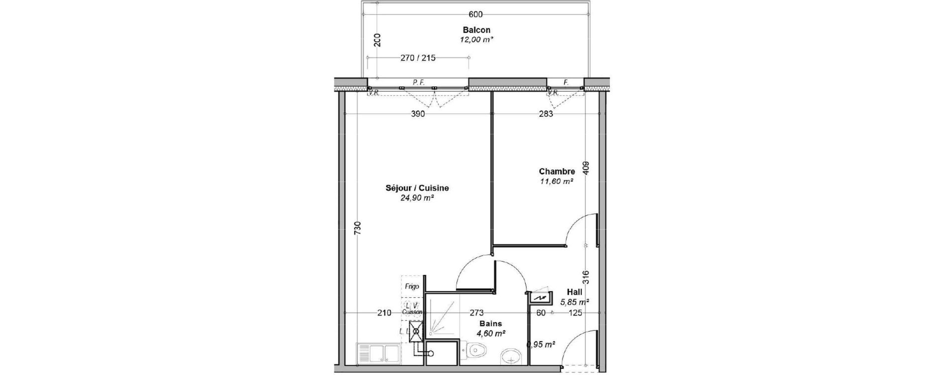 Appartement T2 de 47,90 m2 &agrave; Coudekerque-Branche Centre